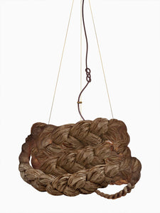 Brown Paper Braided Unique Handmade Pendant Lamp | Cozy Atmosphere Lighting | Contemporary Natural Lighting for Living room,  Bedroom & Lobby | Sustainable Design Lighting | baby & kids room lighting | Natural interior | mammalampa The Bride suspension lamp L