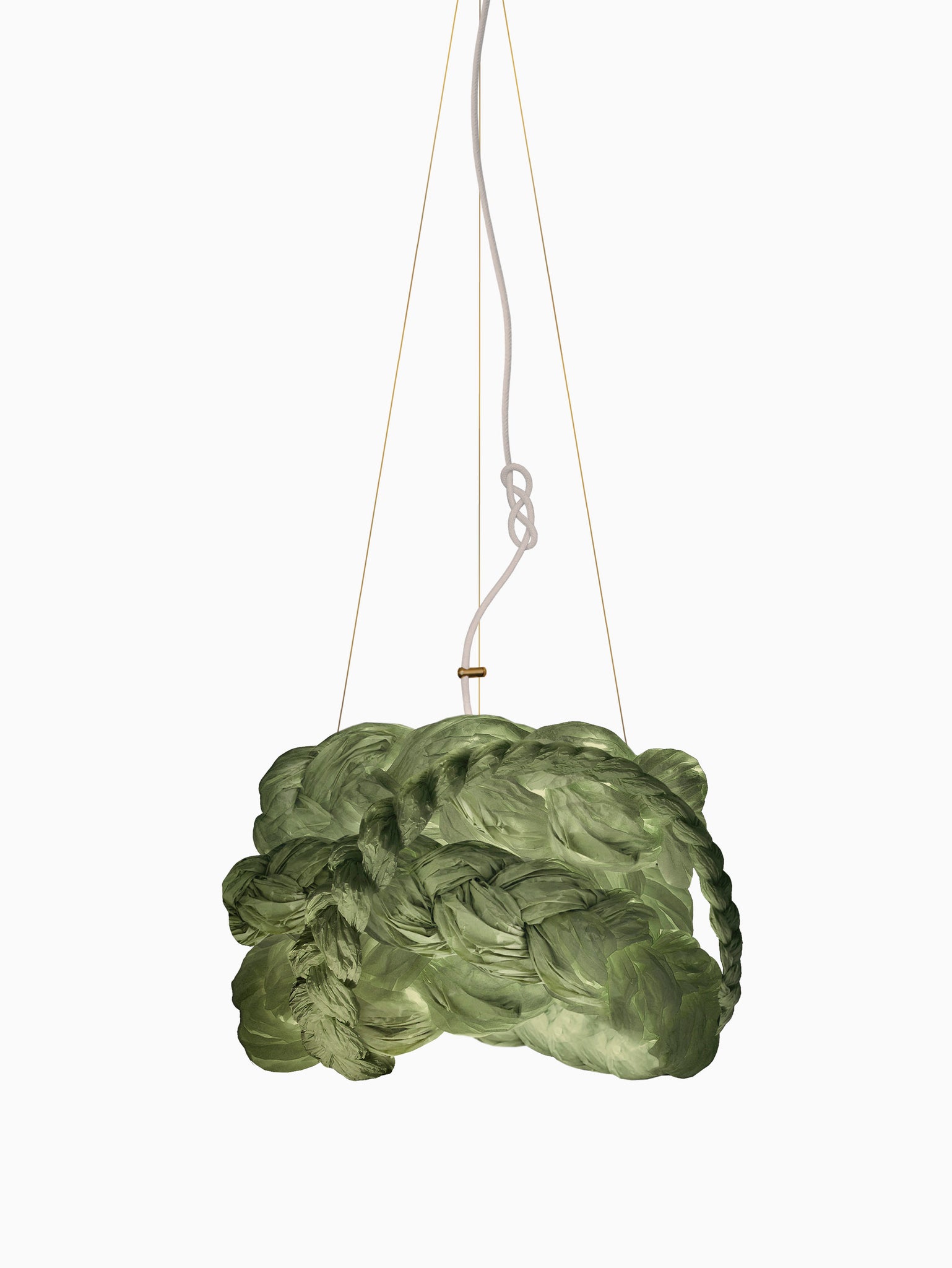 Mint Paper Braided Unique Handmade Pendant Lamp | Cozy Atmosphere Lighting | Contemporary Natural Lighting for Living room,  Bedroom & Lobby | Sustainable Design Lighting | mammalampa The Bride suspension lamp S
